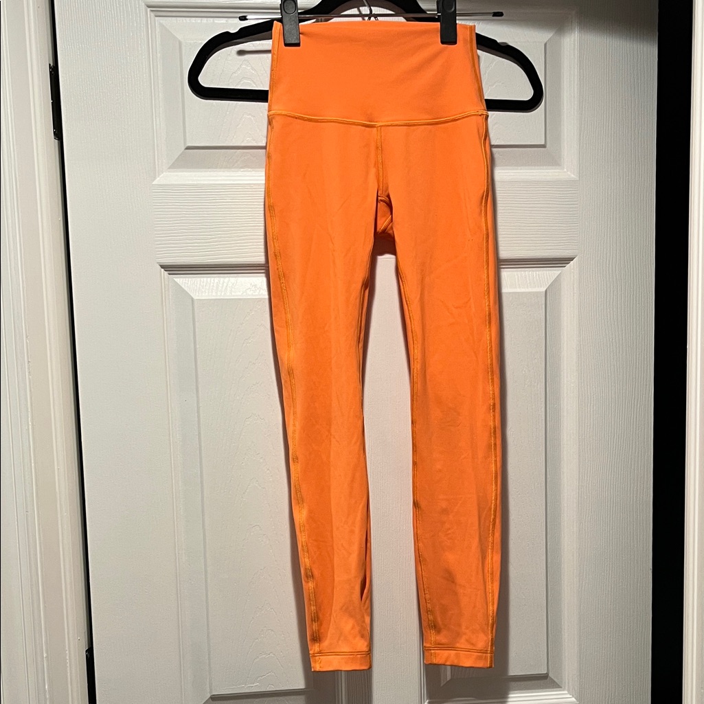 Lululemon Athletica Bright Orange High-Rise Leggings